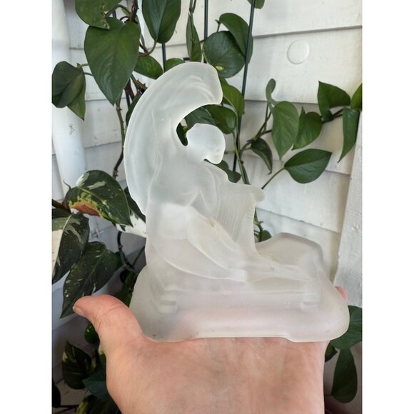 Art Deco 30's Frosted Glass Nude Lady With Music Harp Lamp Base Part - Picture 5 of 14